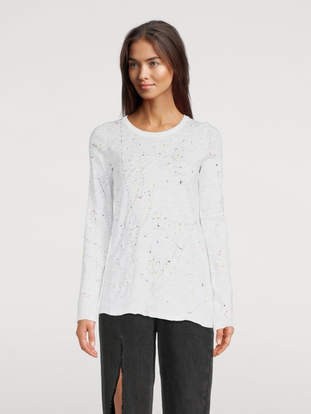 ATM Anthony Thomas Melillo Slub Jersey Long-Sleeve T-Shirt In Paint Splatter
